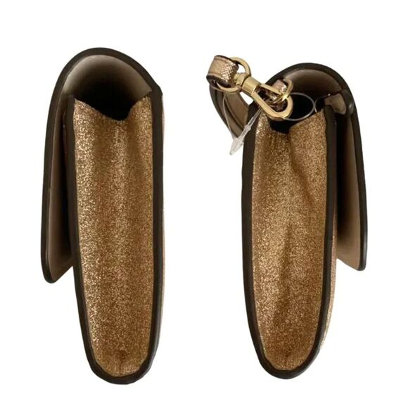 Kate Spade Gold Tone Glitter Glimmer Flap Wristlet Wallet NEW - Picture 4 of 9